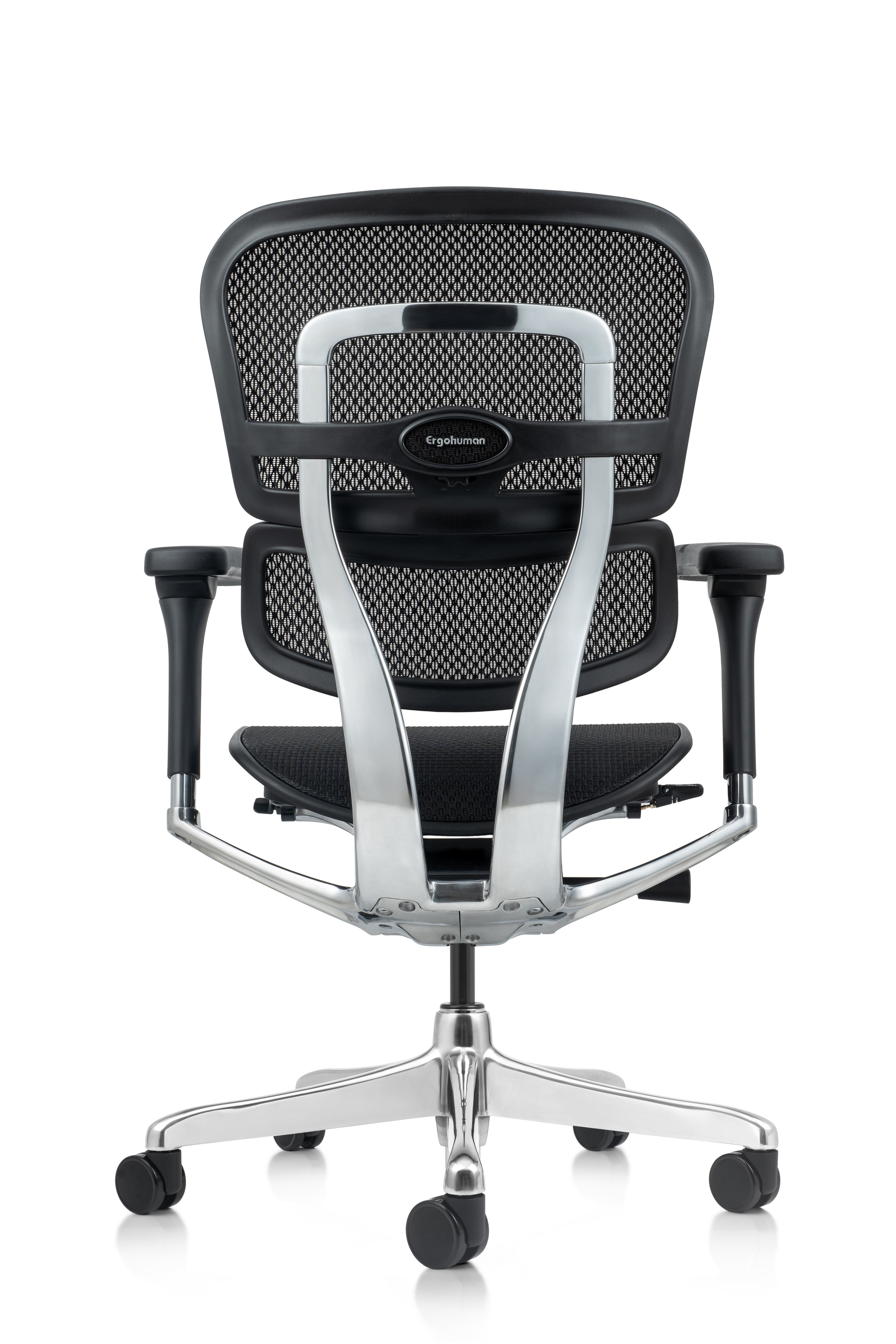 The low-profile silhouette of the Ergohuman Elite G2 Mid-Back viewed from behind, offering the same iconic lumbar support in a compact form factor