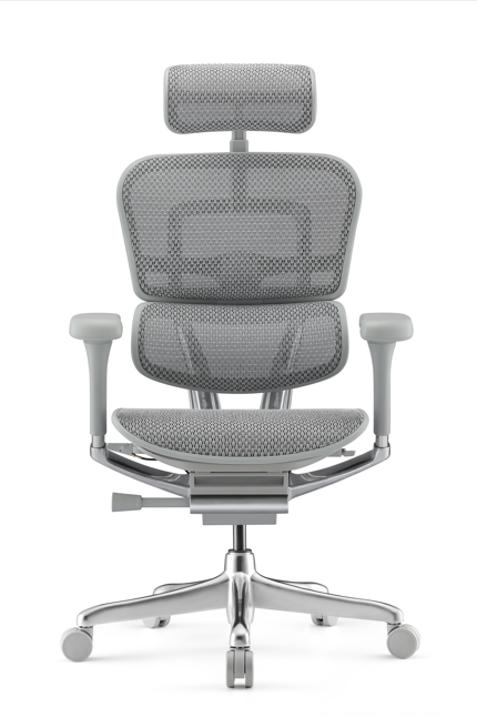 Brighten your office aesthetic with the Grey Mesh Ergohuman Elite G2, combining modern interior design style with heavy-duty ergonomic certification for 24-hour use