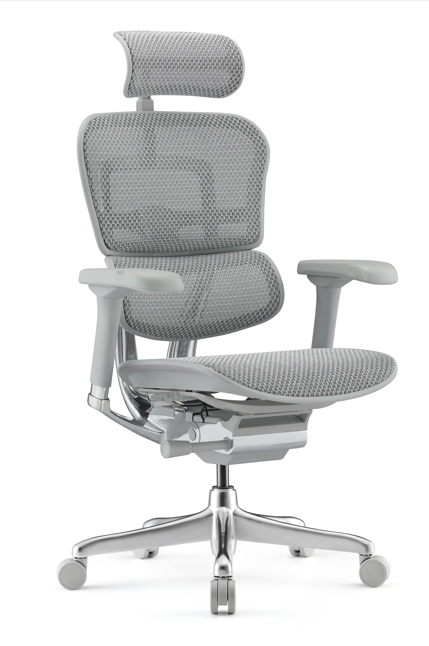 Stay cool and composed with the Grey Mesh Ergohuman Elite G2, featuring elastomeric mesh that provides weightless suspension and superior airflow