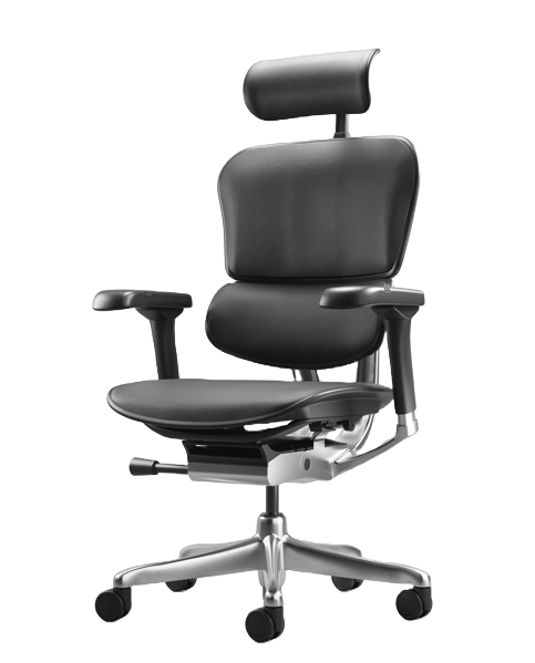 Experience executive luxury with the Leather Ergohuman Elite G2, featuring padded leather cushions that offer a softer, warmer sitting experience without sacrificing ergonomic support