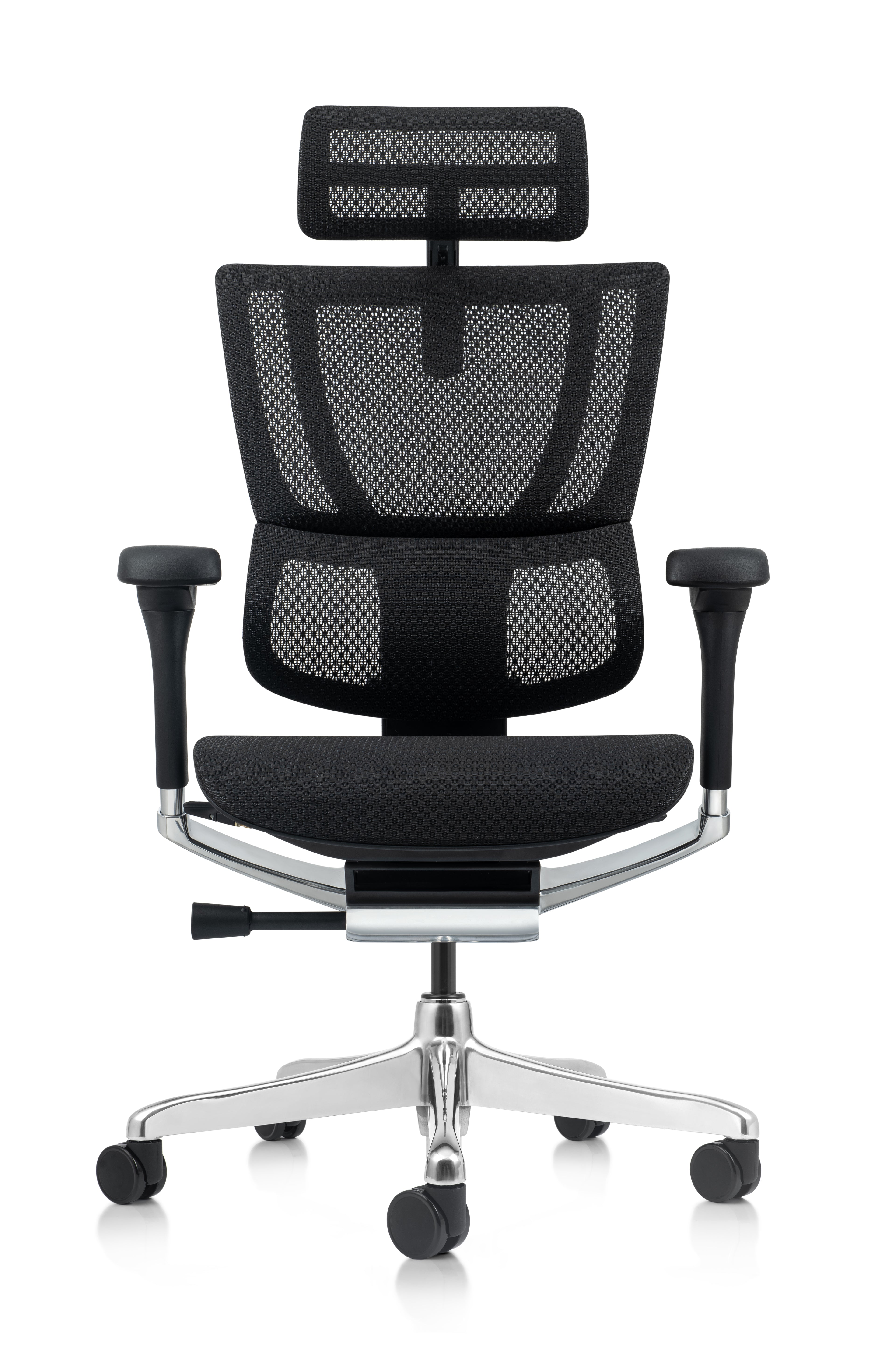 Command your workspace with the Mirus Elite G2, a fully customizable ergonomic chair standing ready to deliver precision comfort via its intuitive single-lever control system 